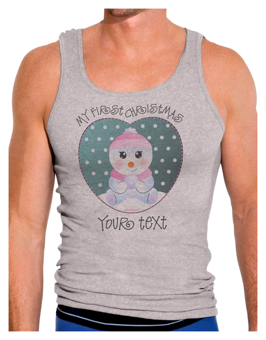 Personalized My First Christmas Snowbaby Girl Mens Ribbed Tank Top-Mens Ribbed Tank Top-TooLoud-White-Small-Davson Sales