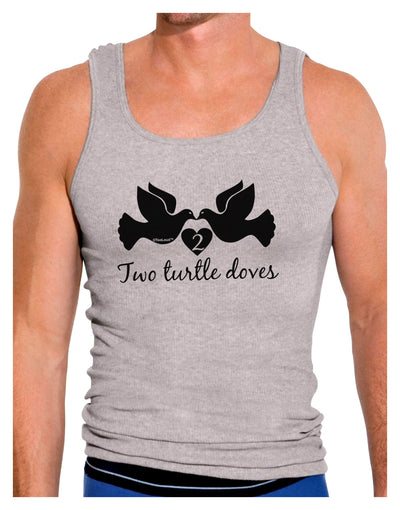 Two Turtle Doves Text Mens Ribbed Tank Top-Mens Ribbed Tank Top-TooLoud-Heather-Gray-Small-Davson Sales