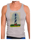 Watercolor Lighthouse 1 Mens Ribbed Tank Top-Mens Ribbed Tank Top-TooLoud-Heather-Gray-Small-Davson Sales