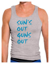 Suns Out Guns Out - Blue Mens Ribbed Tank Top-Mens Ribbed Tank Top-TooLoud-Heather-Gray-Small-Davson Sales