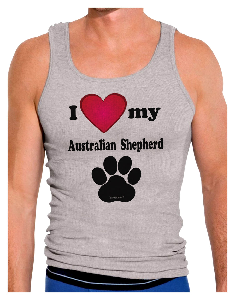 I Heart My Australian Shepherd Mens Ribbed Tank Top by TooLoud-Mens Ribbed Tank Top-TooLoud-White-Small-Davson Sales
