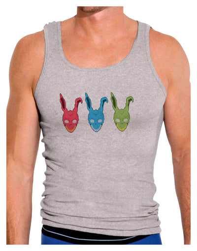 Scary Bunny Tri-color Mens Ribbed Tank Top-Mens Ribbed Tank Top-TooLoud-Heather-Gray-Small-Davson Sales