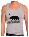 California Republic Design - Cali Bear Mens Ribbed Tank Top by TooLoud-Mens Ribbed Tank Top-TooLoud-Heather-Gray-Small-Davson Sales