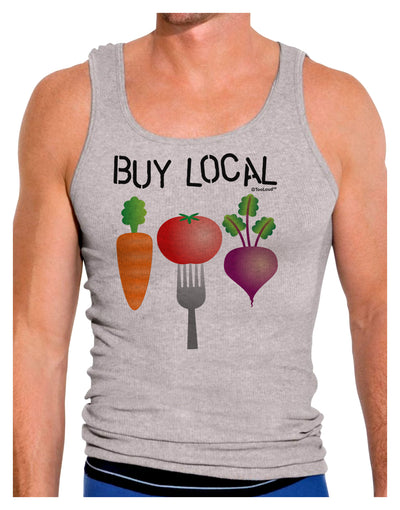 Buy Local - Vegetables Design Mens Ribbed Tank Top-Mens Ribbed Tank Top-TooLoud-Heather-Gray-Small-Davson Sales