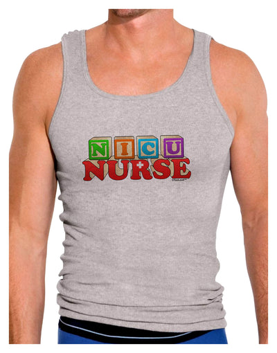 Nicu Nurse Mens Ribbed Tank Top-Mens Ribbed Tank Top-TooLoud-Heather-Gray-Small-Davson Sales