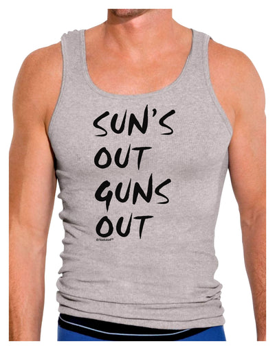 Suns Out Guns Out Mens Ribbed Tank Top-Mens Ribbed Tank Top-TooLoud-Heather-Gray-Small-Davson Sales