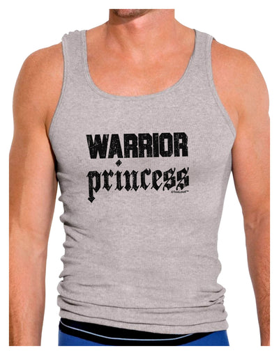 Warrior Princess Script Mens Ribbed Tank Top-Mens Ribbed Tank Top-TooLoud-Heather-Gray-Small-Davson Sales