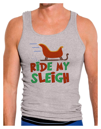 Ride My Sleigh Color Mens Ribbed Tank Top-Mens Ribbed Tank Top-TooLoud-Heather-Gray-Small-Davson Sales