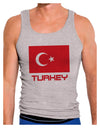Turkey Flag with Text Mens Ribbed Tank Top by TooLoud-Mens Ribbed Tank Top-TooLoud-Heather-Gray-Small-Davson Sales