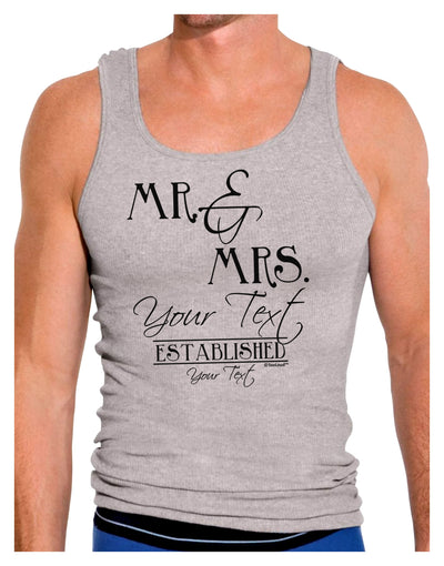 Personalized Mr and Mrs -Name- Established -Date- Design Mens Ribbed Tank Top-Mens Ribbed Tank Top-TooLoud-Heather-Gray-Small-Davson Sales