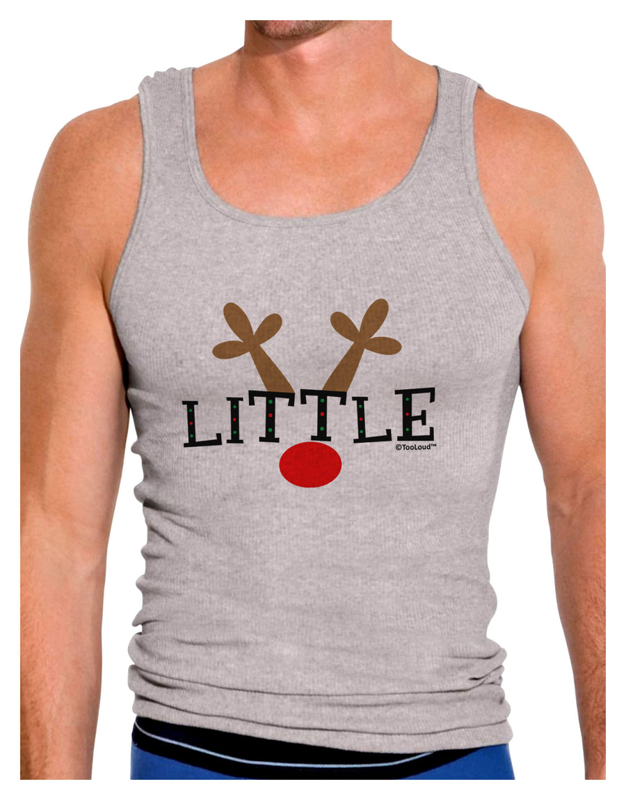Matching Family Christmas Design - Reindeer - Little Mens Ribbed Tank Top by TooLoud-Mens Ribbed Tank Top-TooLoud-White-Small-Davson Sales