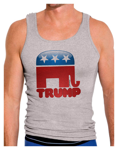 TooLoud Trump Bubble Symbol Mens Ribbed Tank Top-Mens Ribbed Tank Top-TooLoud-Heather-Gray-Small-Davson Sales