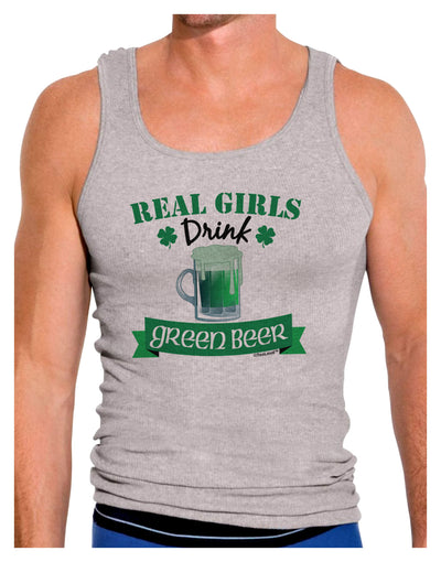 Real Girls Drink Green Beer Mens Ribbed Tank Top-Mens Ribbed Tank Top-TooLoud-Heather-Gray-Small-Davson Sales