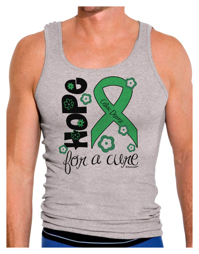 Hope for a Cure - Light Green Ribbon Celiac Disease - Flowers Mens Ribbed Tank Top-Mens Ribbed Tank Top-TooLoud-Heather-Gray-Small-Davson Sales