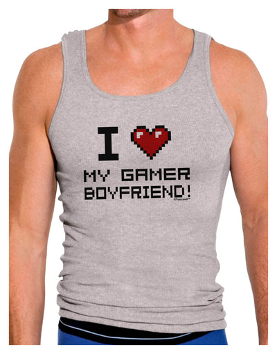 I Heart My Gamer Boyfriend Mens Ribbed Tank Top-Mens Ribbed Tank Top-TooLoud-Heather-Gray-Small-Davson Sales