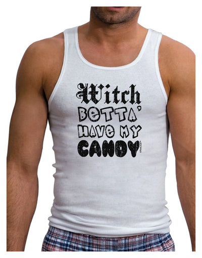 Witch Betta Have - Distressed Mens Ribbed Tank Top-Mens Ribbed Tank Top-TooLoud-White-Small-Davson Sales