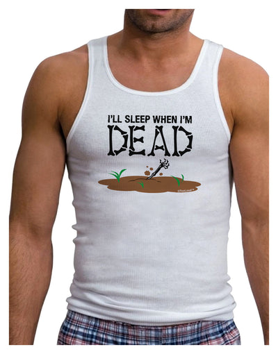 Sleep When Dead Mens Ribbed Tank Top-Mens Ribbed Tank Top-TooLoud-White-Small-Davson Sales