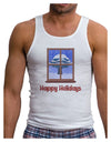 Frosty Window - Happy Holidays Mens Ribbed Tank Top-Mens Ribbed Tank Top-TooLoud-White-Small-Davson Sales