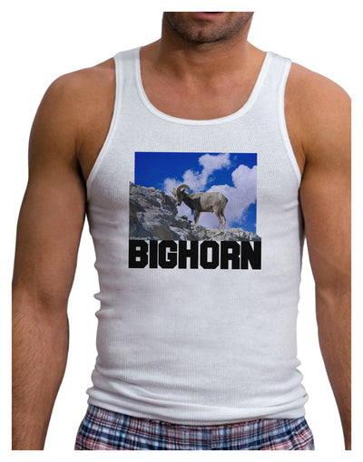 Bighorn Ram Text Mens Ribbed Tank Top-Mens Ribbed Tank Top-TooLoud-White-Small-Davson Sales