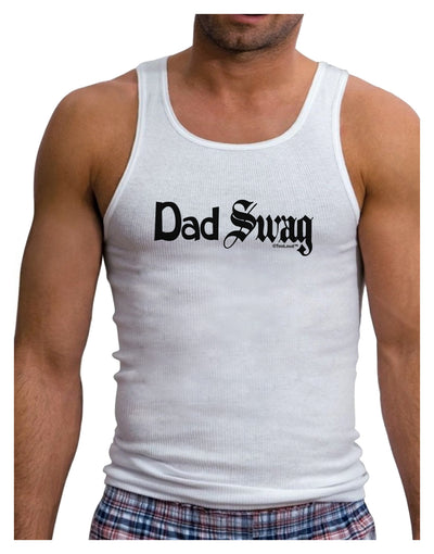 Dad Swag Text Mens Ribbed Tank Top by TooLoud-Mens Ribbed Tank Top-TooLoud-White-Small-Davson Sales