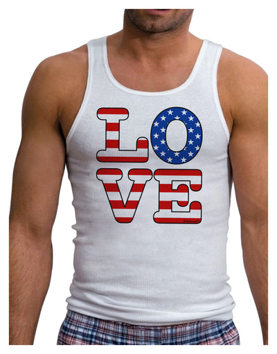 American Love Design Mens Ribbed Tank Top by TooLoud-Mens Ribbed Tank Top-TooLoud-White-Small-Davson Sales