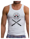 Scary Mask With Machete - Halloween Mens Ribbed Tank Top-Mens Ribbed Tank Top-TooLoud-White-Small-Davson Sales