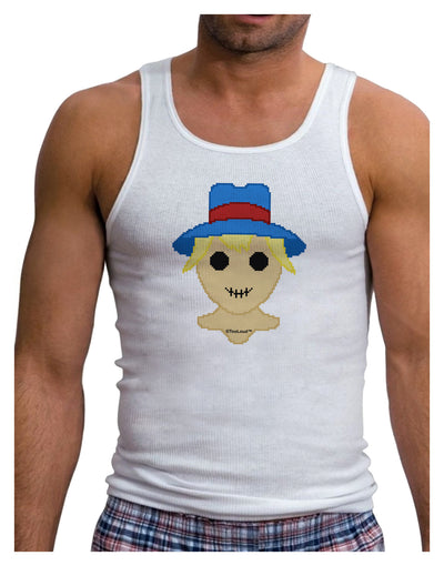 Cute Pixel Scarecrow Mens Ribbed Tank Top-Mens Ribbed Tank Top-TooLoud-White-Small-Davson Sales