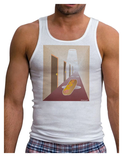 Hotdog in a Hallway Mens Ribbed Tank Top-Mens Ribbed Tank Top-TooLoud-White-Small-Davson Sales