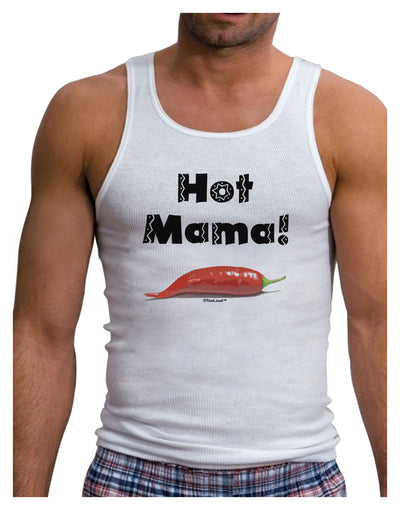 Hot Mama Chili Pepper Mens Ribbed Tank Top-Mens Ribbed Tank Top-TooLoud-White-Small-Davson Sales