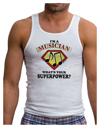 Musician - Superpower Mens Ribbed Tank Top-Mens Ribbed Tank Top-TooLoud-White-Small-Davson Sales