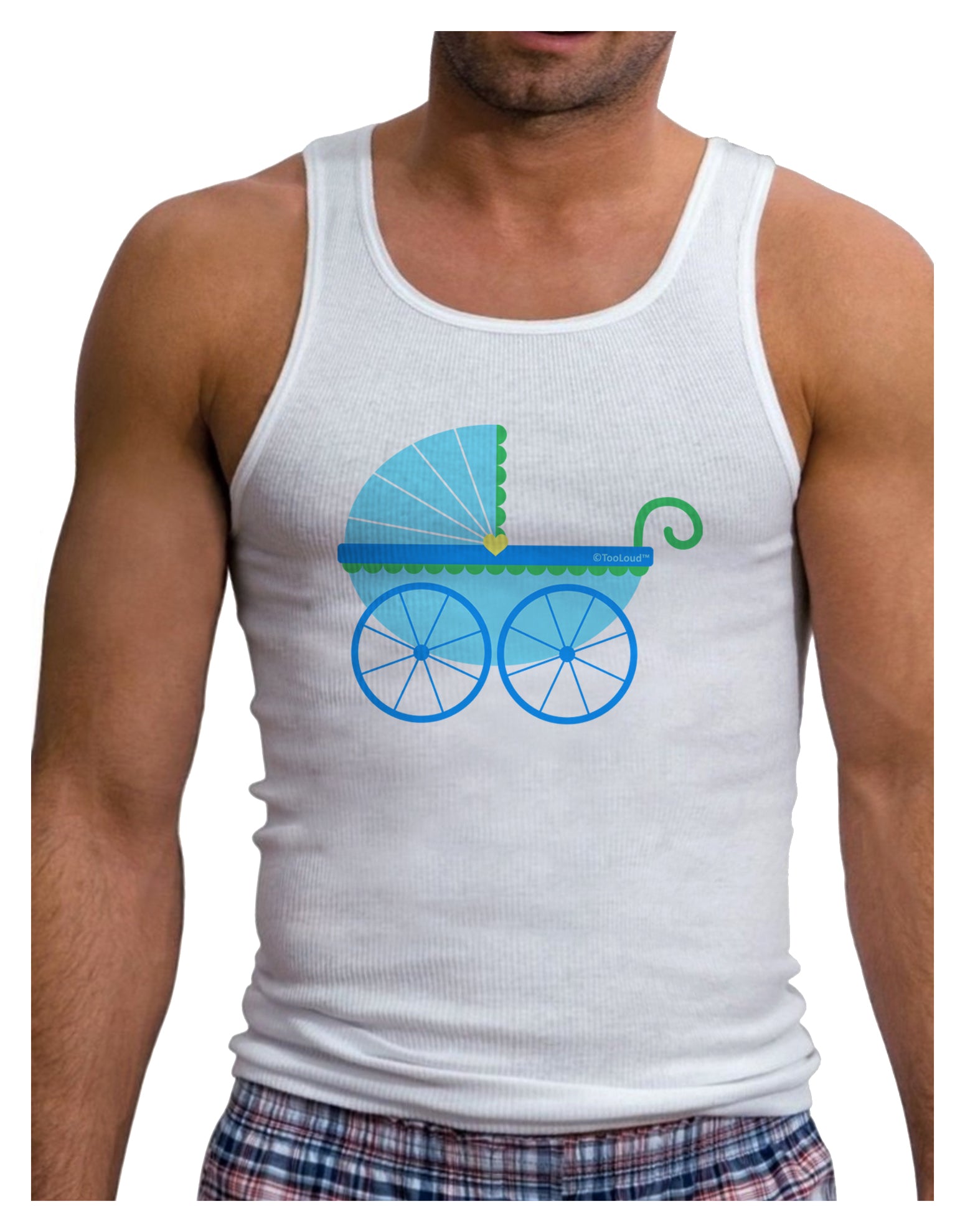 Baby Boy Carriage Mens Ribbed Tank Top-Mens Ribbed Tank Top-TooLoud-White-Small-Davson Sales