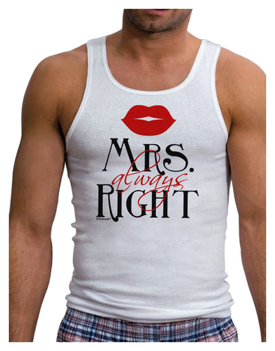 Matching Husband and Wife Designs - Mrs Always Right Mens Ribbed Tank Top-Mens Ribbed Tank Top-TooLoud-White-Small-Davson Sales