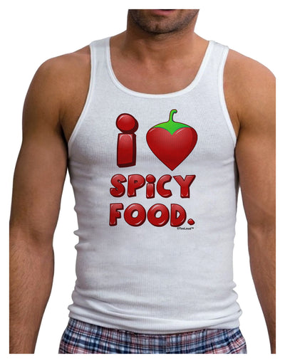 I Heart Spicy Food Mens Ribbed Tank Top-Mens Ribbed Tank Top-TooLoud-White-Small-Davson Sales