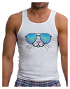 Kyu-T Face - Tiny Cool Sunglasses Mens Ribbed Tank Top-Mens Ribbed Tank Top-TooLoud-White-Small-Davson Sales