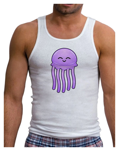 Cute Jellyfish Mens Ribbed Tank Top by TooLoud-Mens Ribbed Tank Top-TooLoud-White-Small-Davson Sales