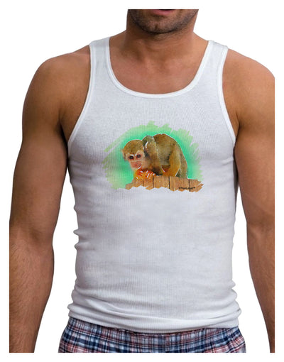 Squirrel Monkey Watercolor Mens Ribbed Tank Top-Mens Ribbed Tank Top-TooLoud-White-Small-Davson Sales