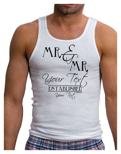 Personalized Mr and Mr -Name- Established -Date- Design Mens Ribbed Tank Top-Mens Ribbed Tank Top-TooLoud-White-Small-Davson Sales