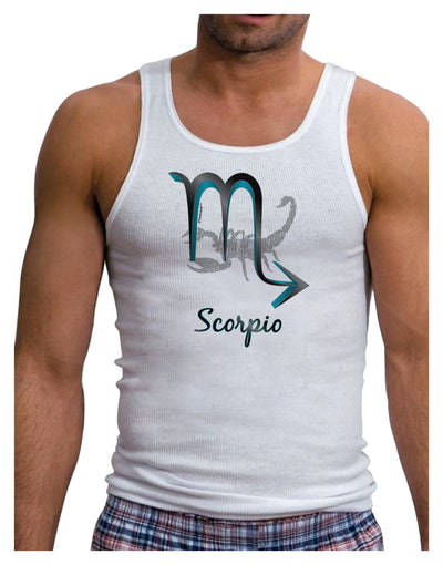 Scorpio Symbol Mens Ribbed Tank Top-Mens Ribbed Tank Top-TooLoud-White-Small-Davson Sales