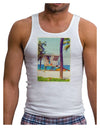 Lifeguard Station Watercolor Mens Ribbed Tank Top-Mens Ribbed Tank Top-TooLoud-White-Small-Davson Sales