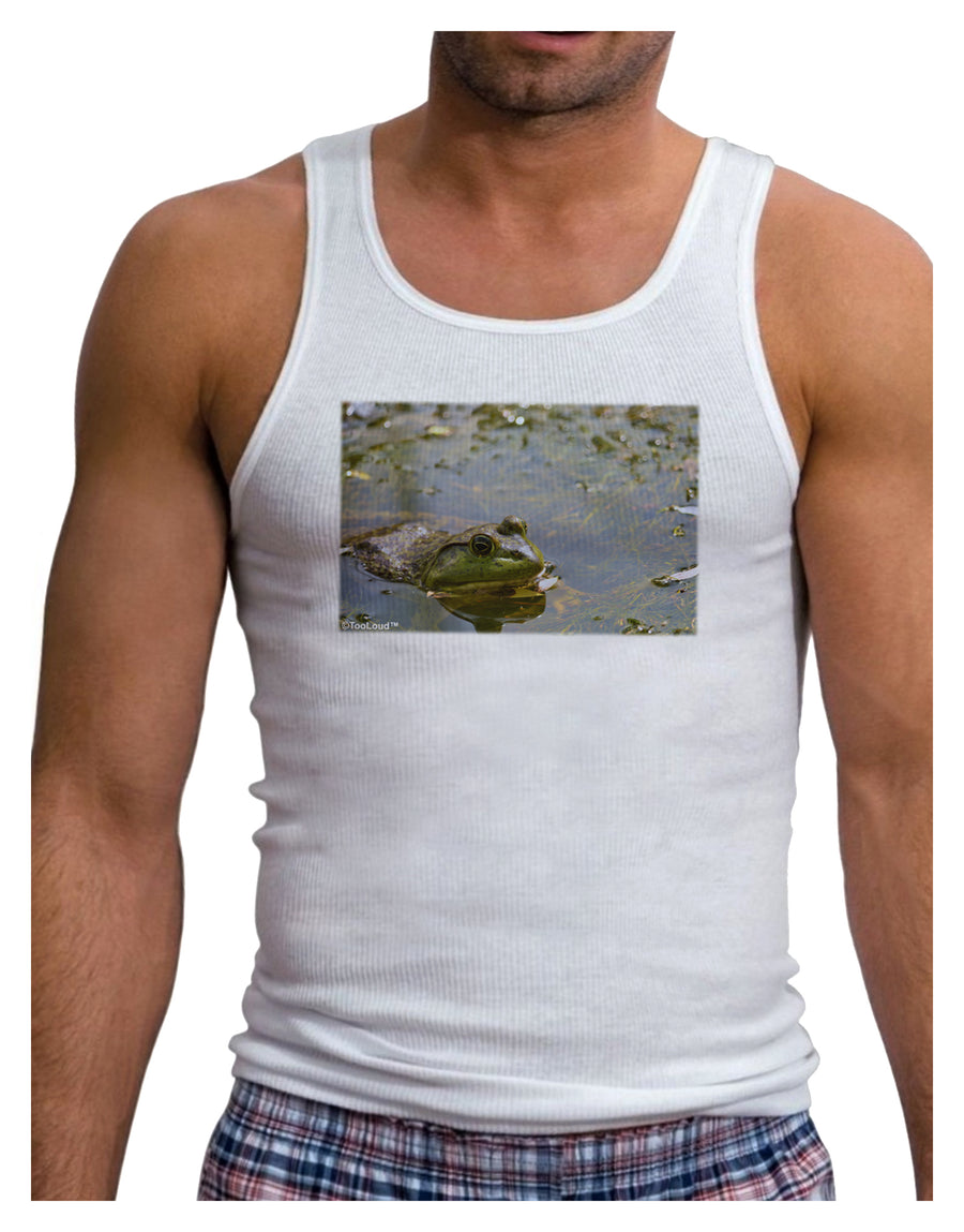Bullfrog In Water Mens Ribbed Tank Top by TooLoud-Mens Ribbed Tank Top-TooLoud-White-Small-Davson Sales