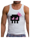 Retro 8-Bit Skull with Pink Bow Mens Ribbed Tank Top-Mens Ribbed Tank Top-TooLoud-White-Small-Davson Sales