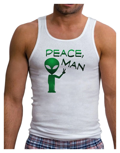 Peace Man Alien Mens Ribbed Tank Top