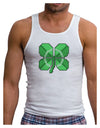 Pixel Four Leaf Clover Mens Ribbed Tank Top-Mens Ribbed Tank Top-TooLoud-White-Small-Davson Sales