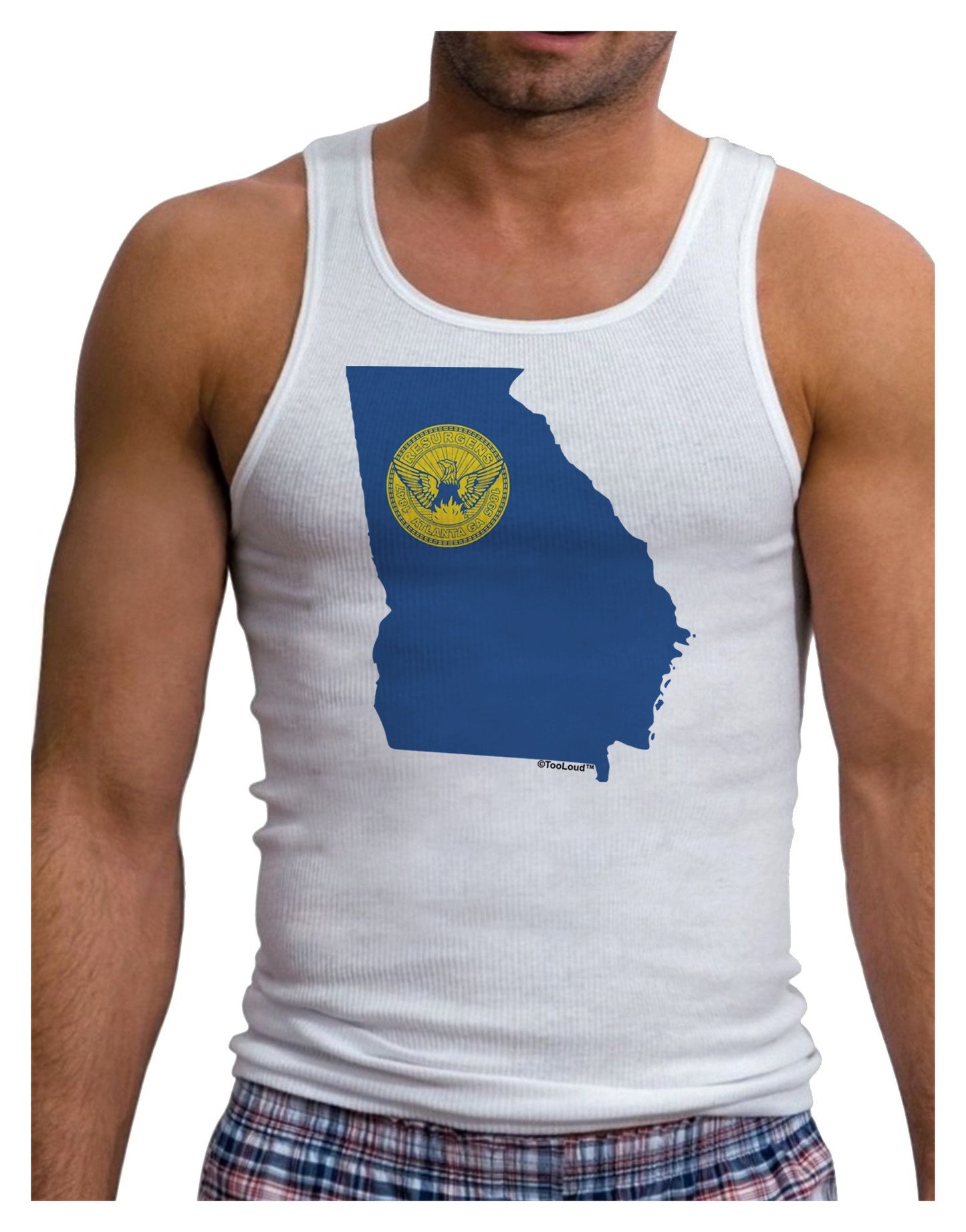 Atlanta Georgia Flag Mens Ribbed Tank Top-Mens Ribbed Tank Top-TooLoud-White-XX-Large-Davson Sales