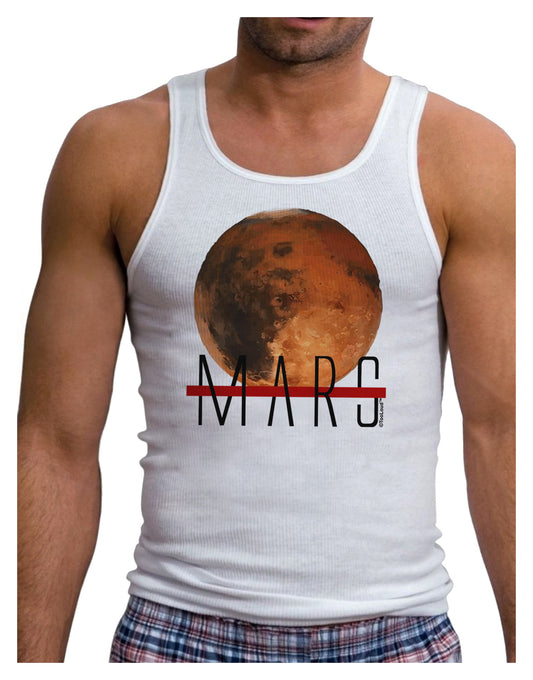 Planet Mars Text Mens Ribbed Tank Top-Mens Ribbed Tank Top-TooLoud-White-Small-Davson Sales