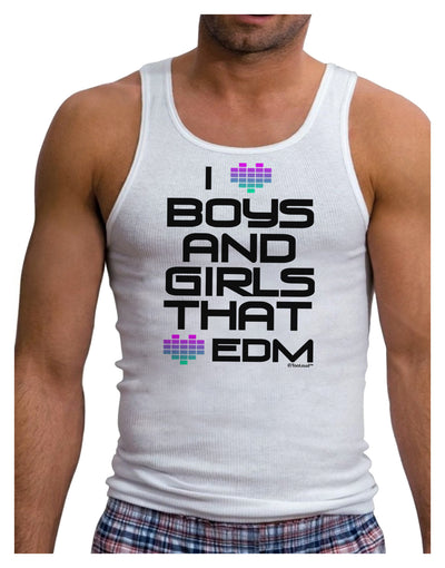 I Heart Boys and Girls That Heart EDM Mens Ribbed Tank Top-Mens Ribbed Tank Top-TooLoud-White-Small-Davson Sales