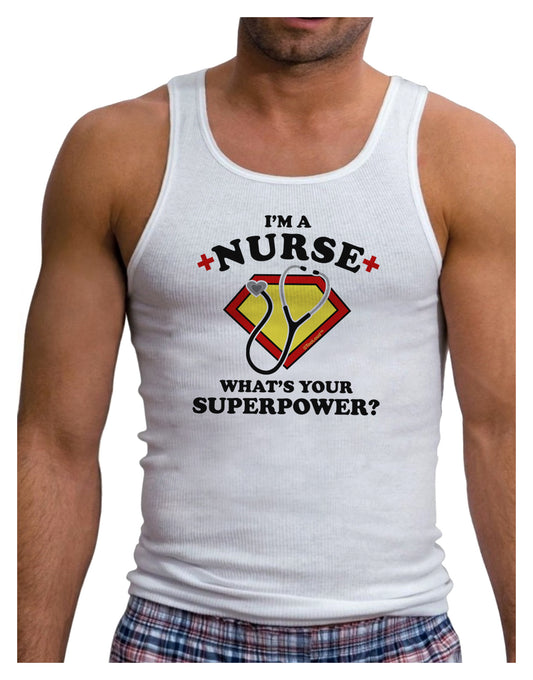 Nurse - Superpower Mens Ribbed Tank Top-Mens Ribbed Tank Top-TooLoud-White-Small-Davson Sales