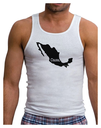 Mexico - Casa - Cinco De Mayo Mens Ribbed Tank Top-Mens Ribbed Tank Top-TooLoud-White-Small-Davson Sales