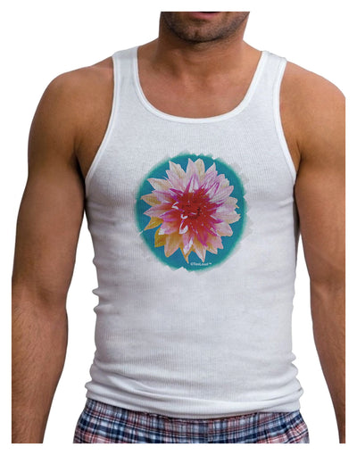 Watercolor Flower Mens Ribbed Tank Top-Mens Ribbed Tank Top-TooLoud-White-Small-Davson Sales