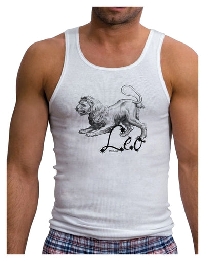 Leo Illustration Mens Ribbed Tank Top-Mens Ribbed Tank Top-TooLoud-White-Small-Davson Sales